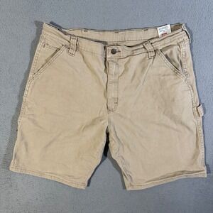 Wrangler Authentic Carpenter Shorts Men's Size‎ 36 Tan Utility Workwear Canvas